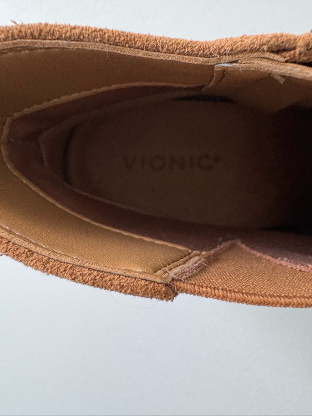 Vionic Hazal Suede Wedge Bootie Cognac Brown | 8.5 - Picture 7 of 10
